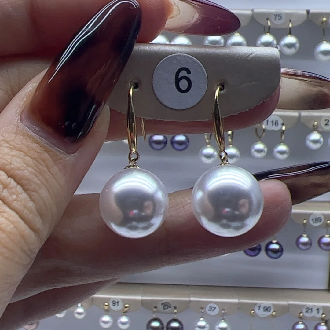 淡水珍珠耳饰18K金镶嵌