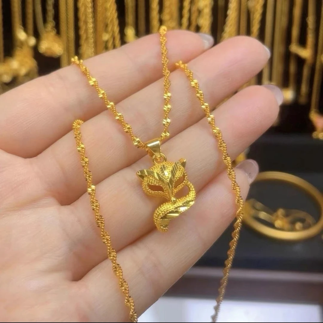 铜合金吊坠 2025狐狸项链实心吊坠女民族风锁骨链项坠送女友