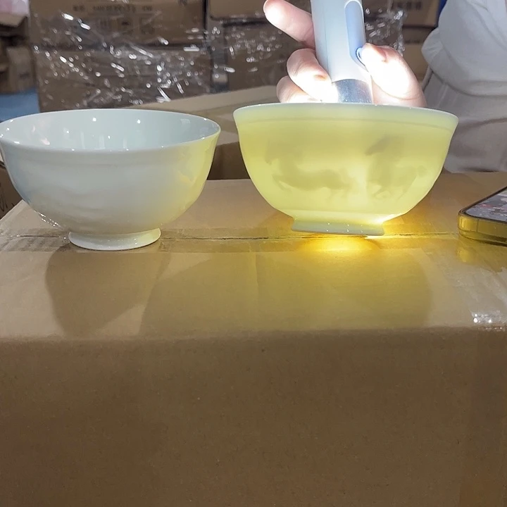 瓷片骏马五英寸米饭碗2个，包邮