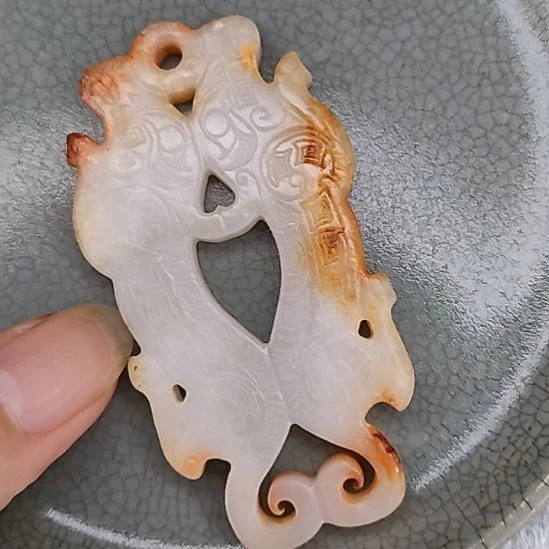 摆件开片瓷器瓷片摆件