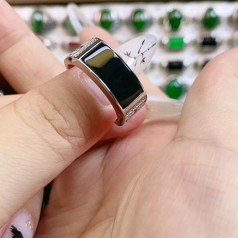 【闪购商品】和田玉戒指银S925镶嵌