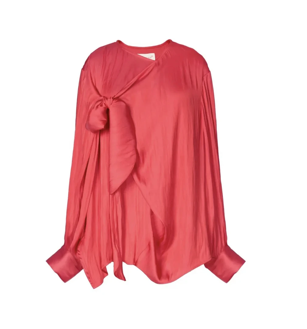 JUN BY YAUG JUN杨君蕉红色中式圆领系带上衣