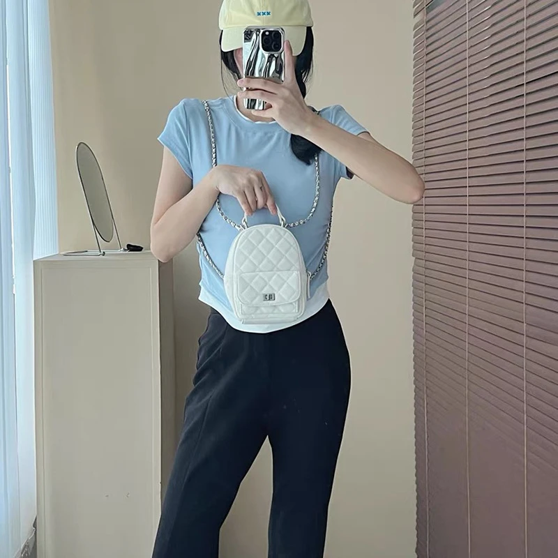 【好物分享】高级感小众菱格链条双肩包女2025新款双肩背包手提包