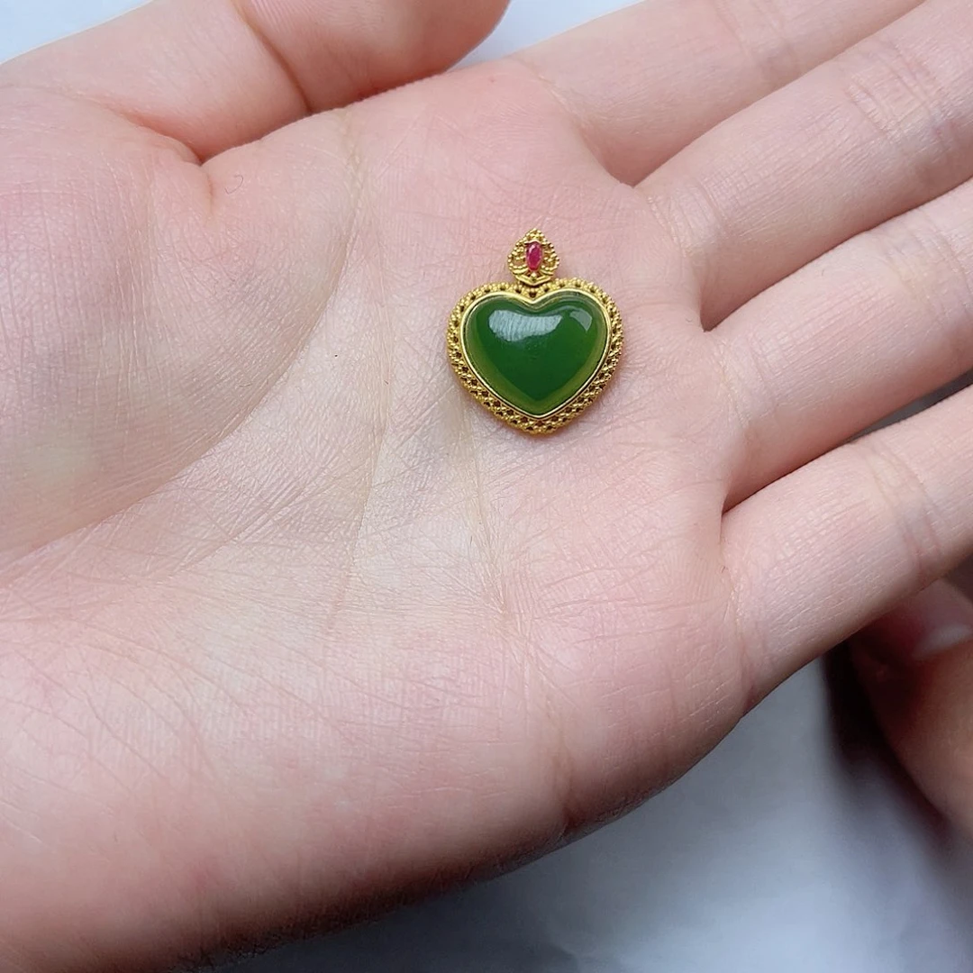 和田玉挂件0618K金镶嵌y**b