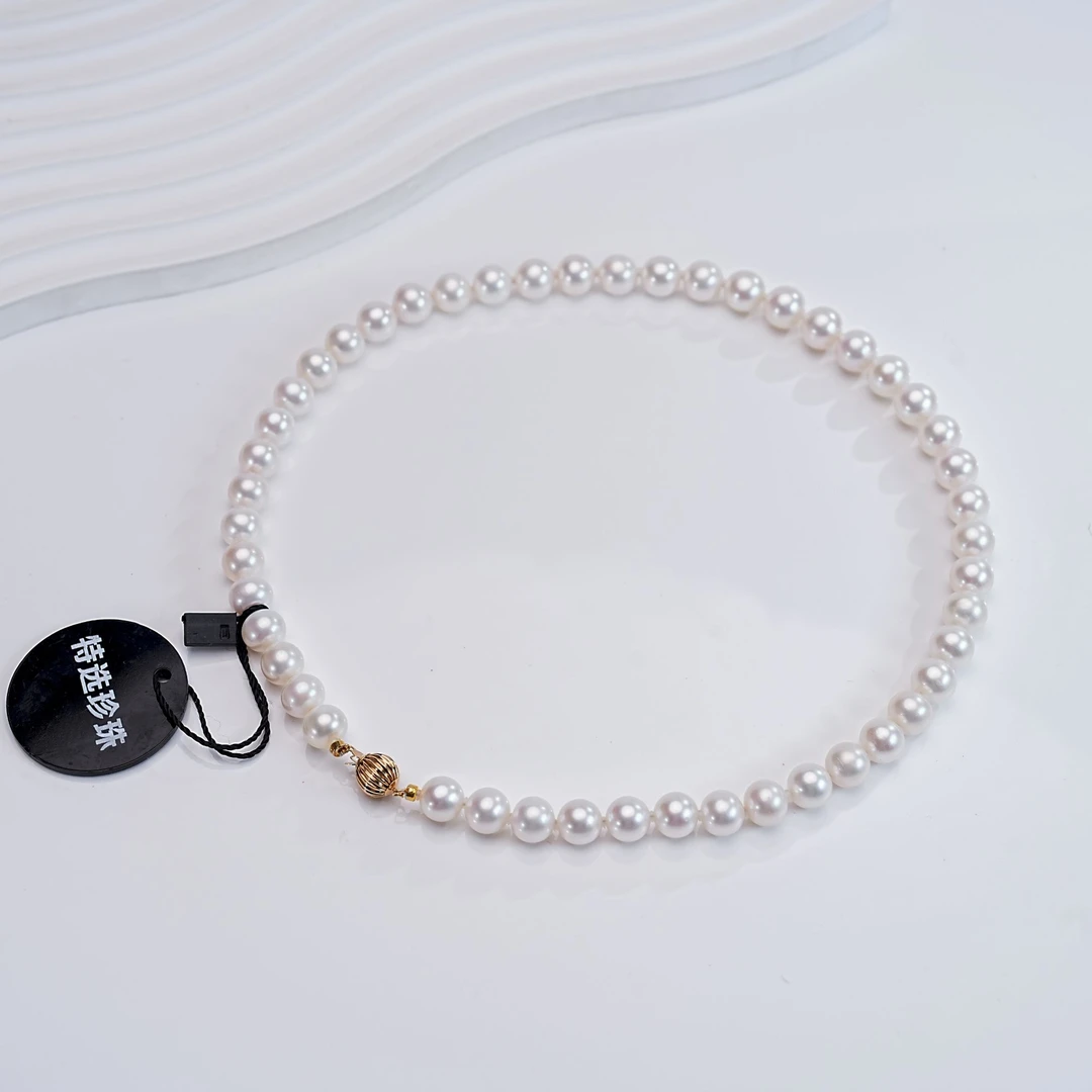 黑标G14K强光无核淡水珍珠项链正品经典白色气质款颈饰8.3-9.3mm