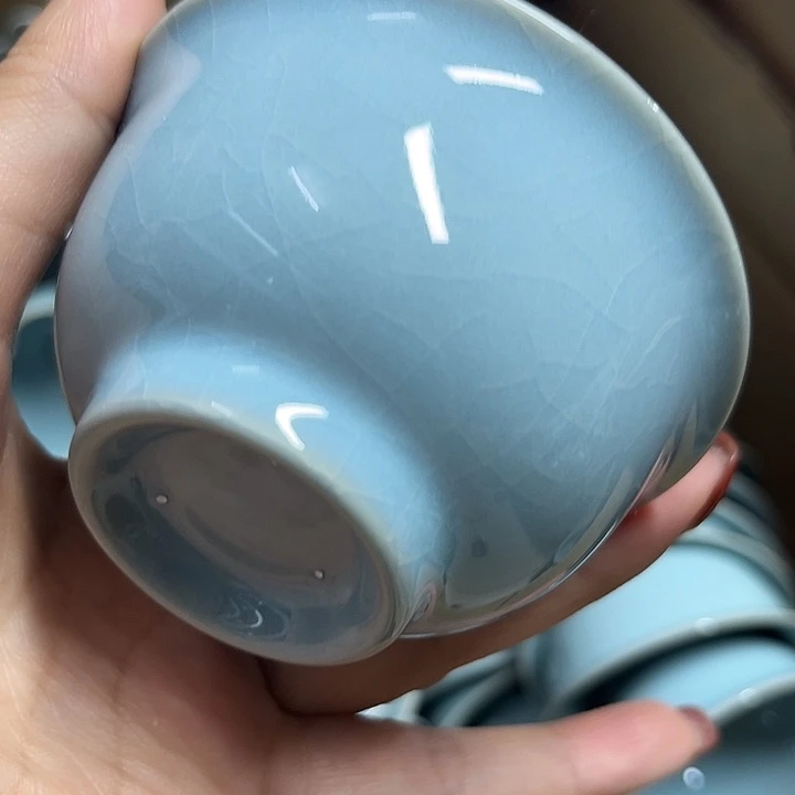 杯汝瓷原产生产瑕品