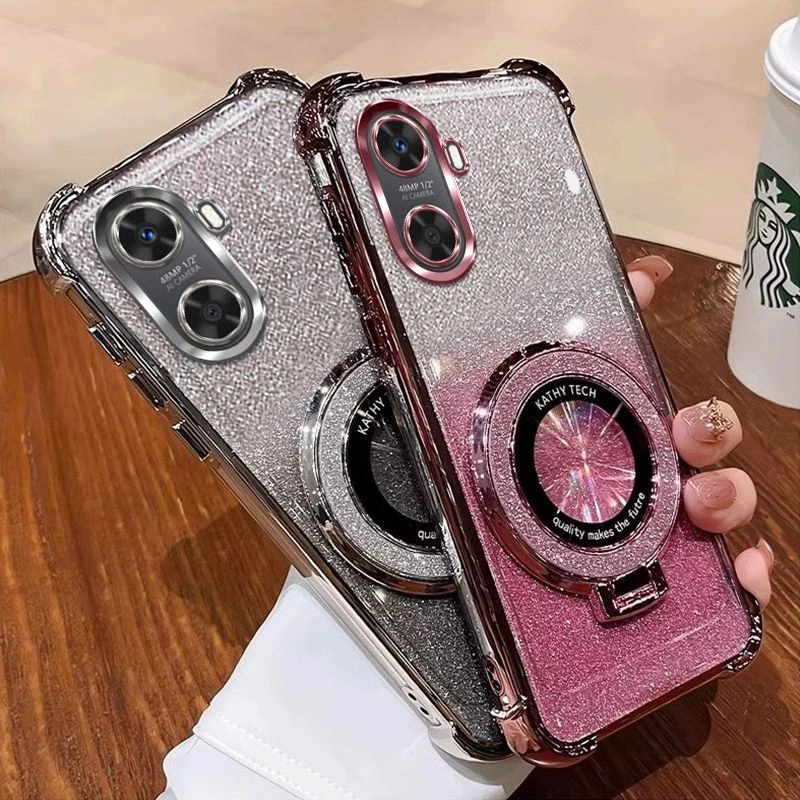 闪粉磁吸支架适用华为畅享60手机壳MGA-AL40软壳镜头全包防摔女潮