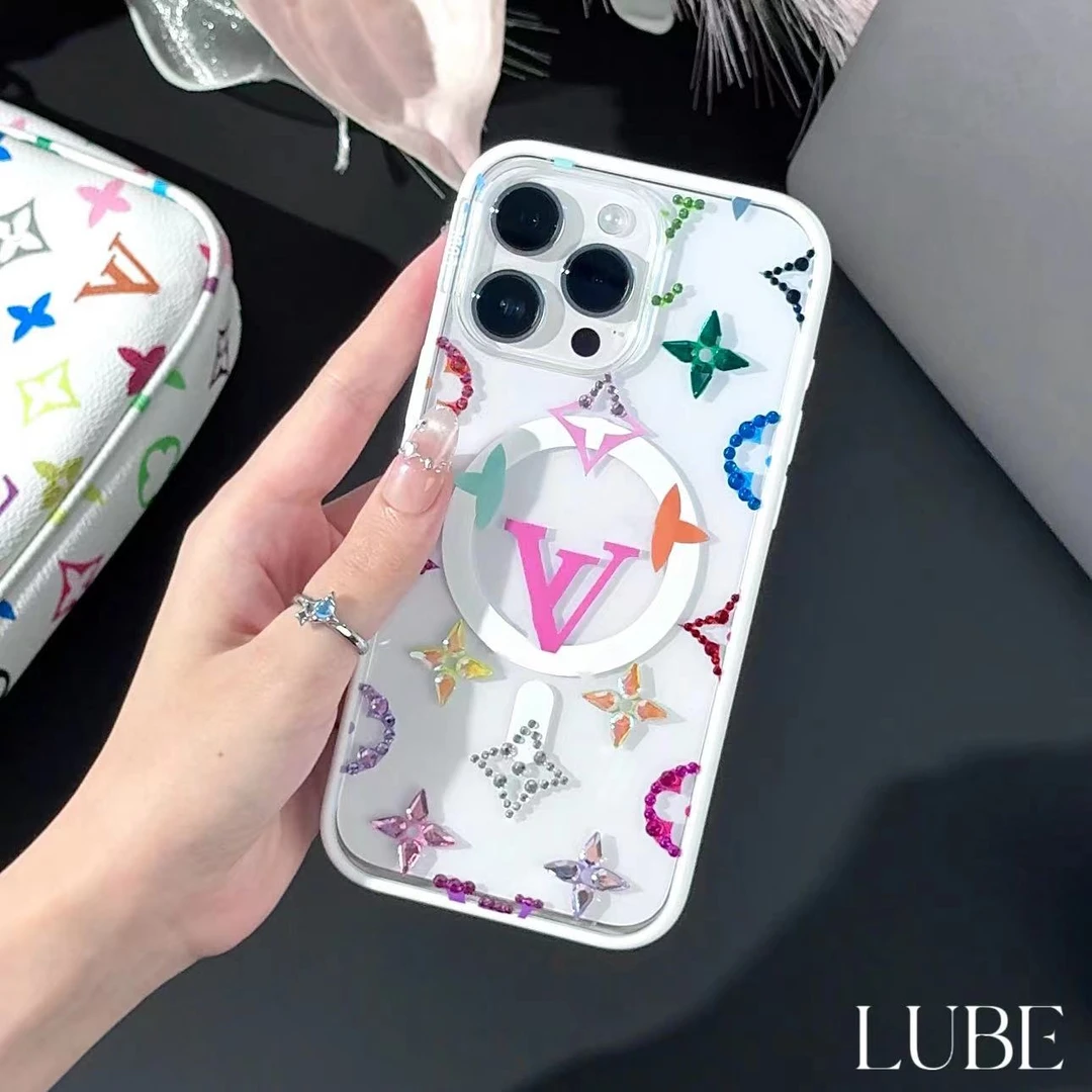 【彩钻路易】高定磨砂套啤钻磁吸壳适用于iPhone17promax/16/15