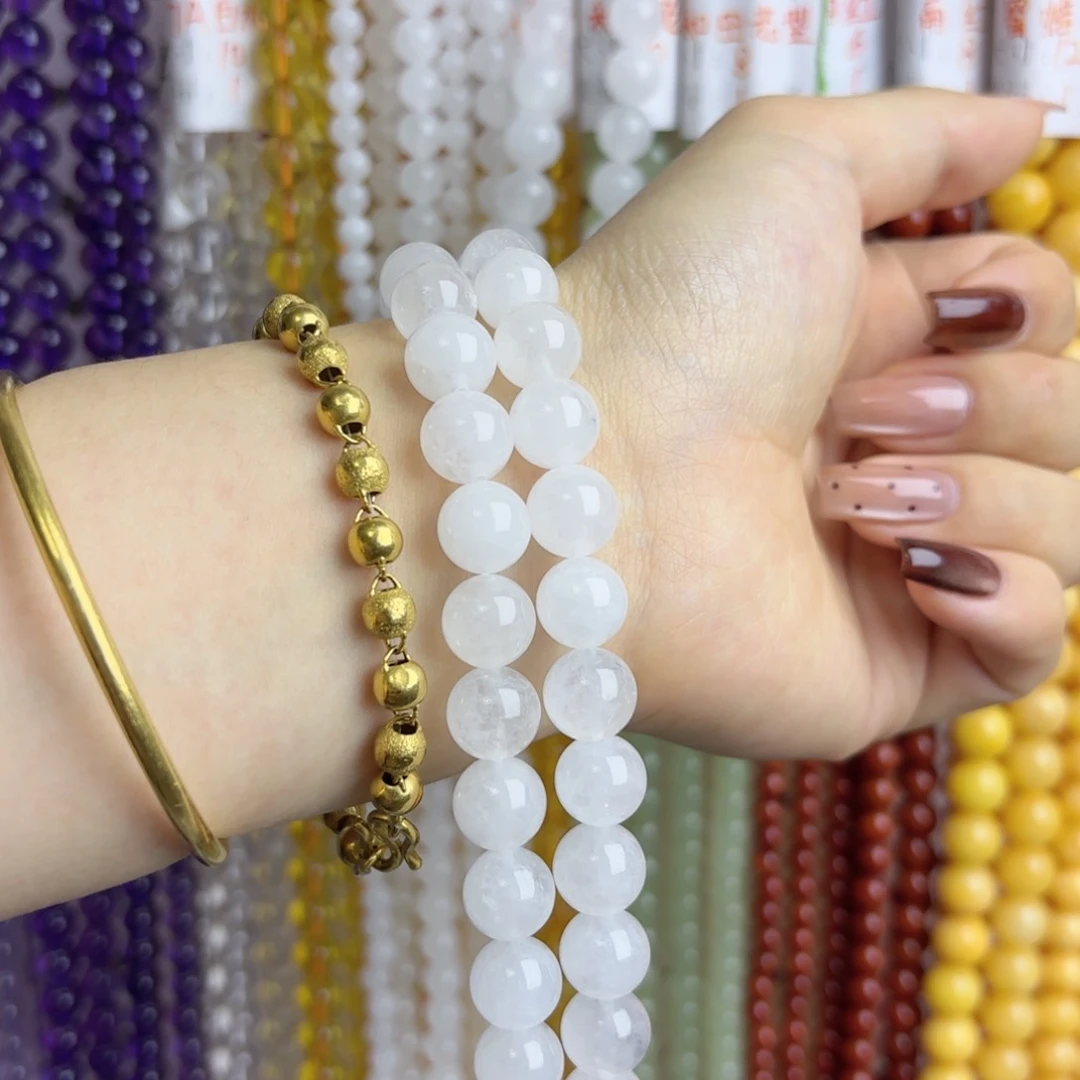 未镶嵌白玉10m玛瑙/玉髓