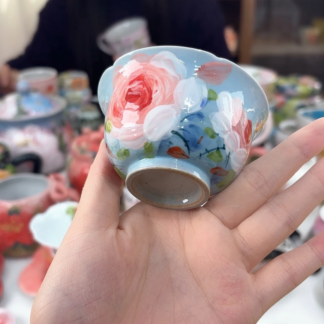 景德镇手绘高温釉下彩陶瓷茶具