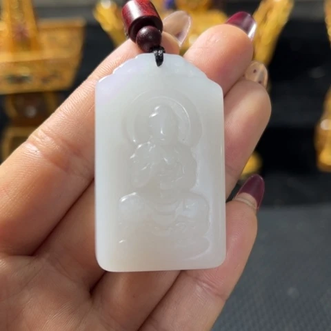 和田玉吊坠(不含链)未镶嵌孤**人