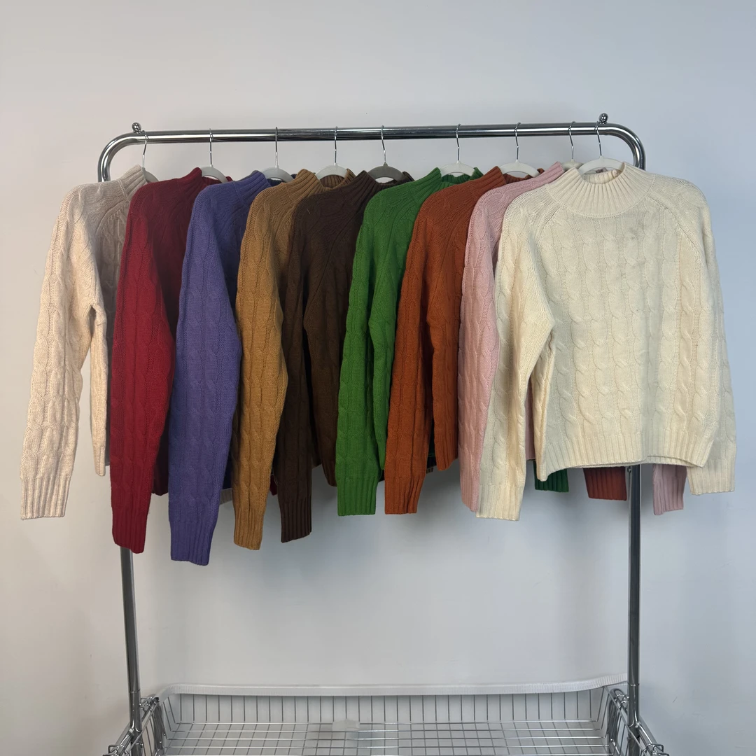 YM003秋冬季女士纯色百搭高领针织衫