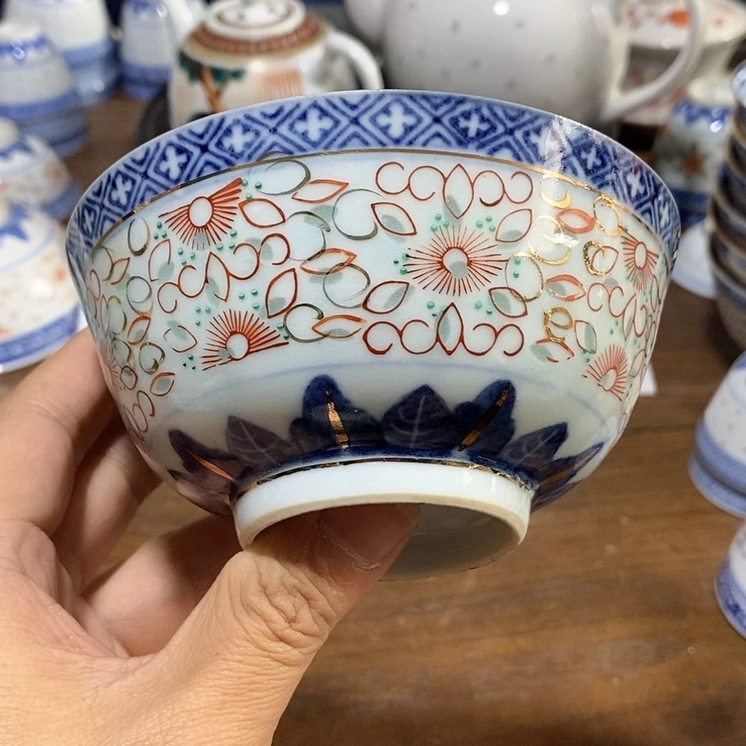 摆件11.6公分玩某玉加彩罗汉碗