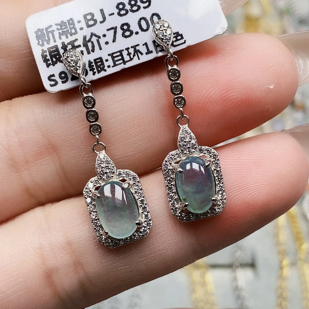 翡翠银S925镶嵌戒指1261