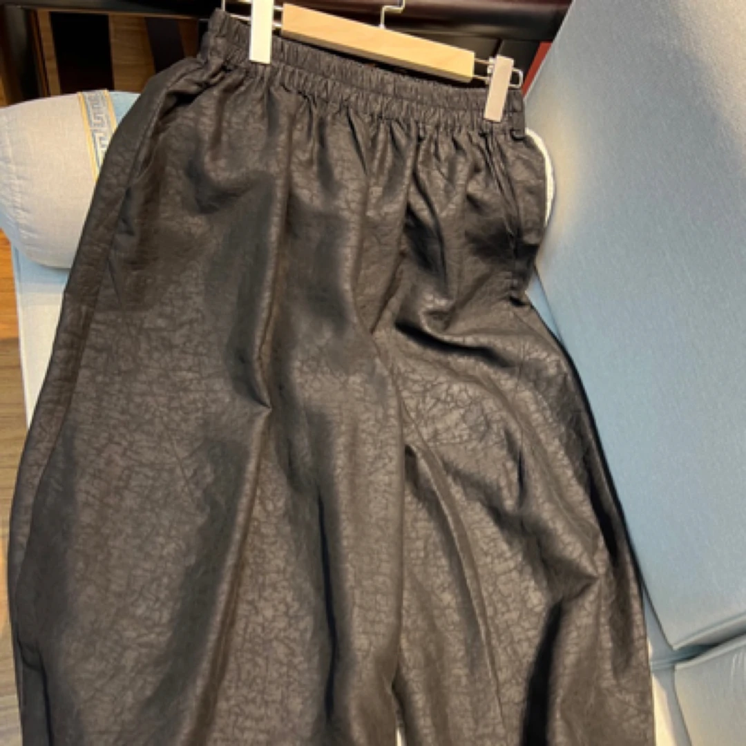 用了3米面料一条裤子 桑蚕丝龟纹阔腿裤