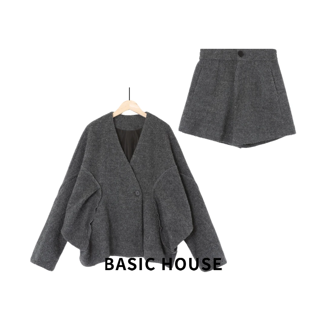 Basic House/百家好休闲气质TS设计师百搭气质时尚套装DD238