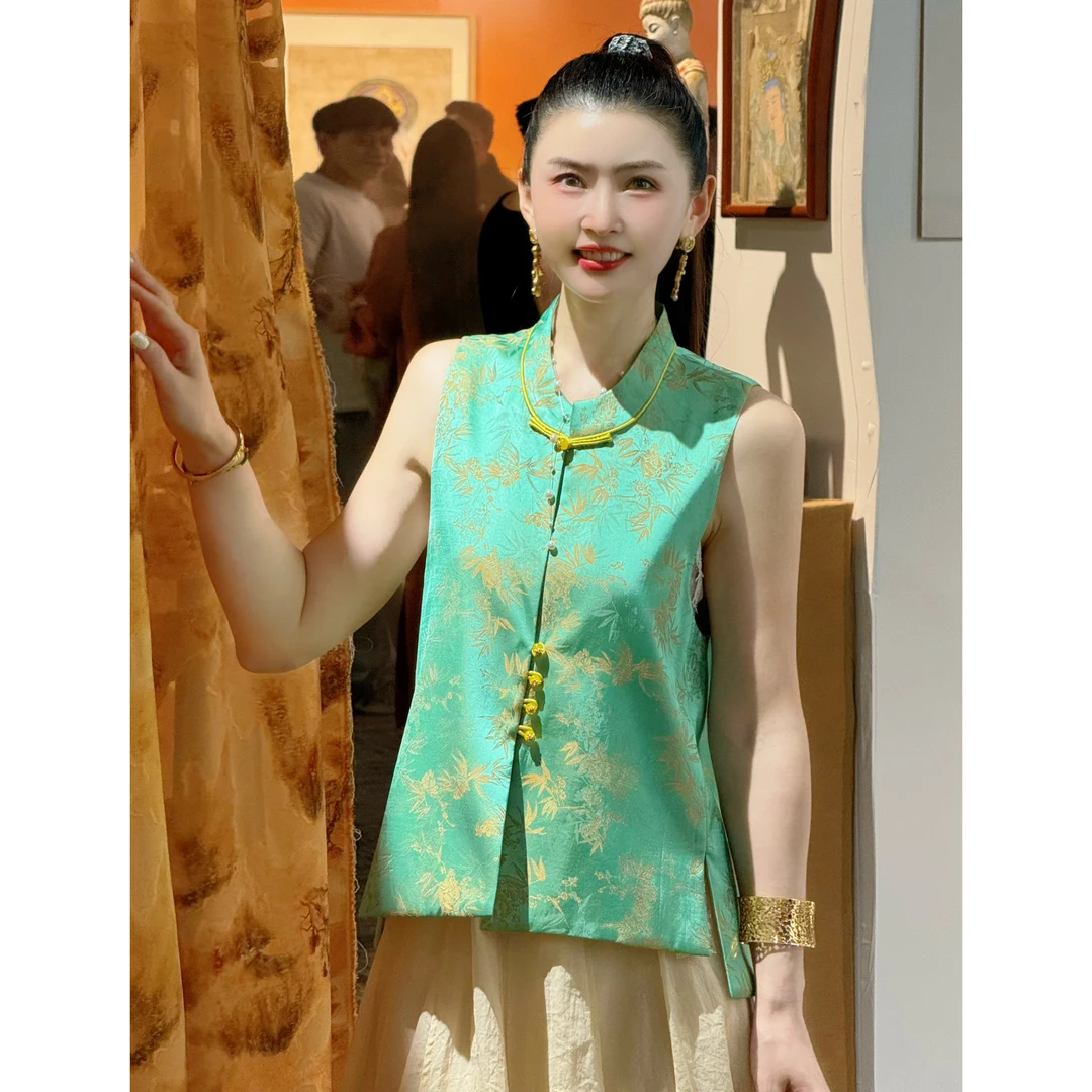 【洋子服饰】新中式国风定制高级时尚百搭马甲新款HF-870198