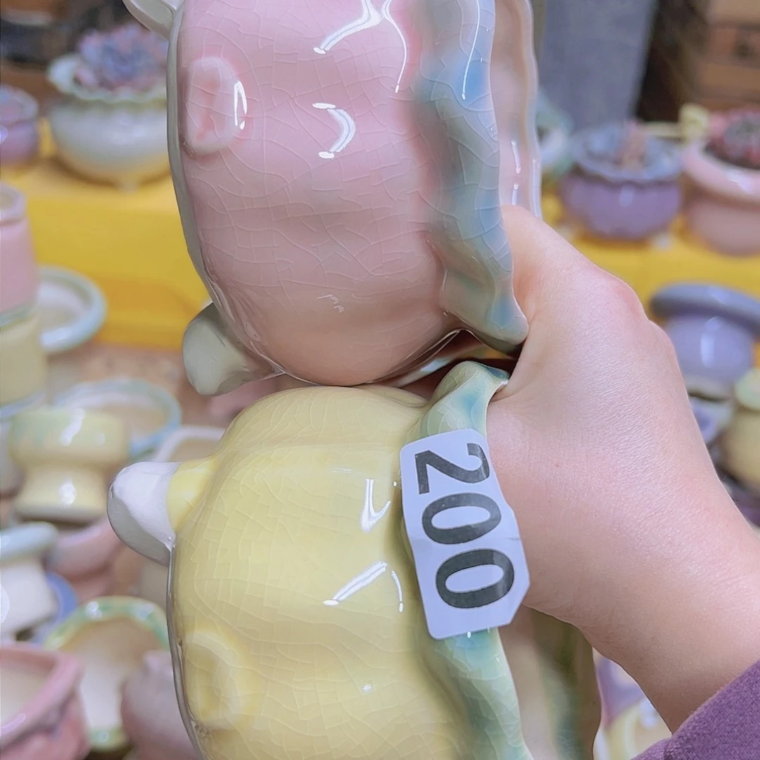 红陶陶瓷花盆当场满12包邮