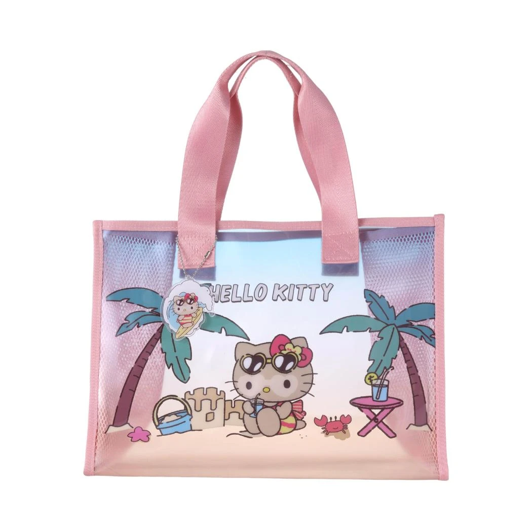 Sanrio characters夏日黑皮系列悠闲沙滩袋(Hello Kitty)