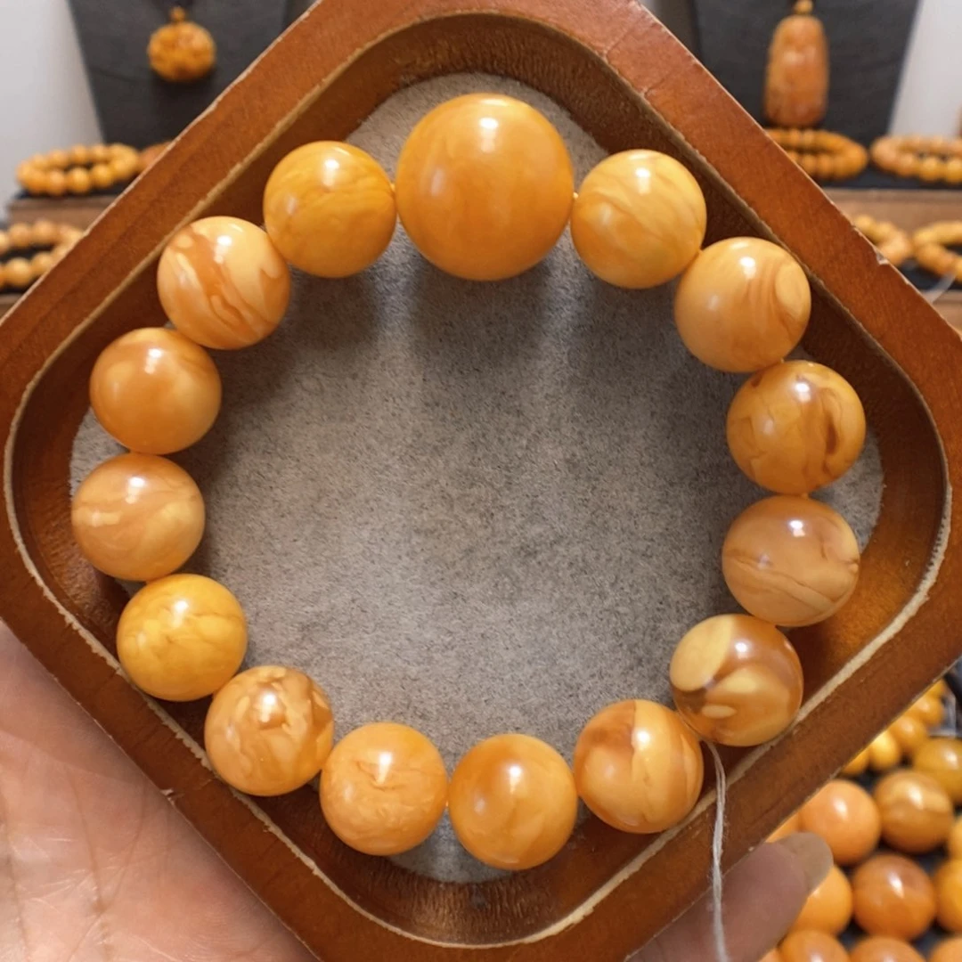 未镶嵌蜜蜡手串蜜蜡