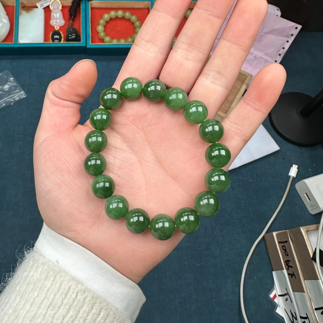 俄罗斯碧玉粉绿手串 多样性发货拍一发一