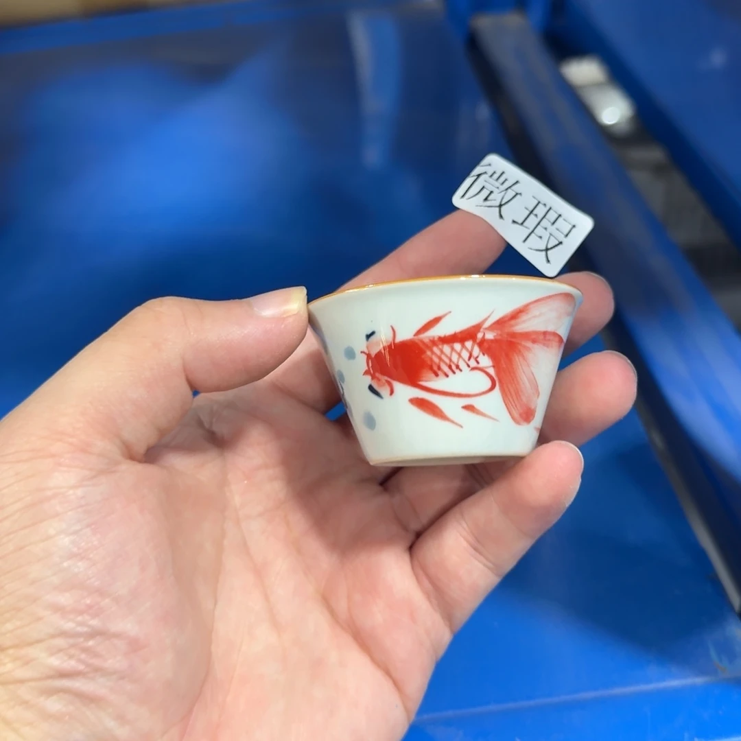 釉下手绘茶具微瑕
