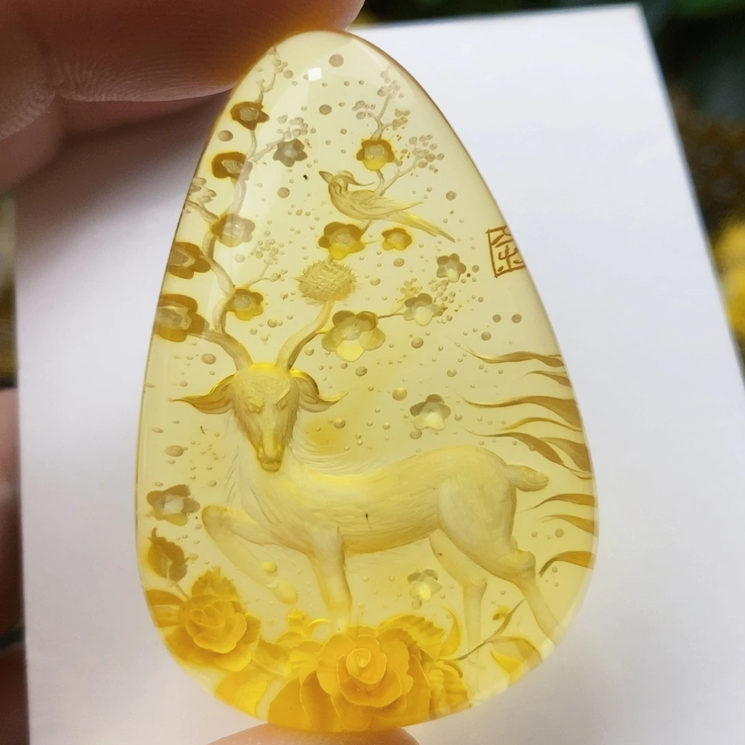 【闪购商品】金珀吊坠(不含链)未镶嵌