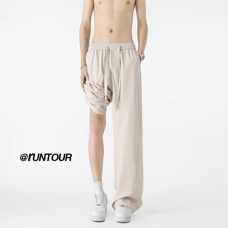 裤子男款夏季穿搭cleanfit垂感阔腿裤宽松直筒休闲西裤男女休闲裤