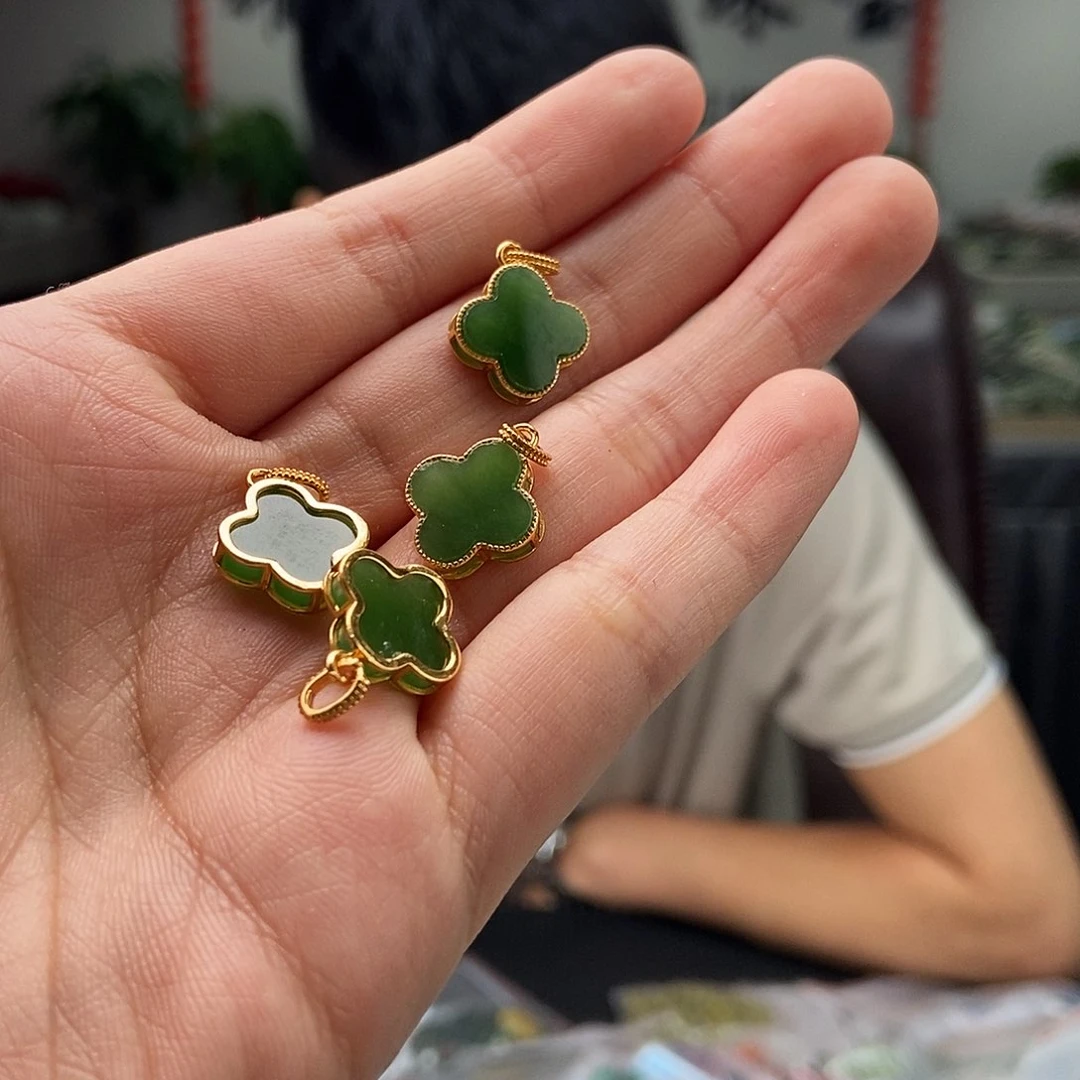 和田玉银S925镶嵌颈饰颜色多样性发拍一发一