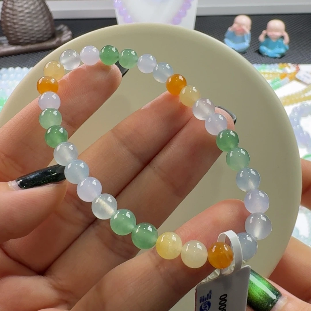 翡翠手链未镶嵌冰多宝手串卡6 福利！