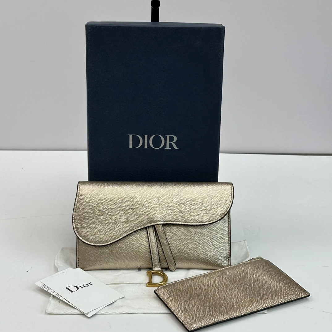95新 DIOR/迪奥 香槟色金扣 woc子母手拿包 29328