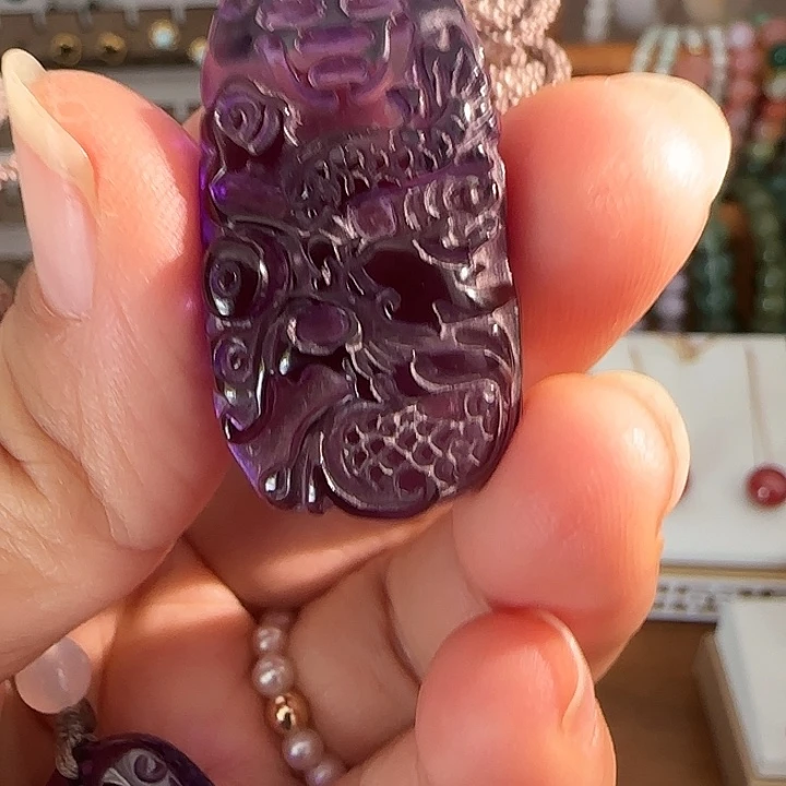 紫晶颈饰银S925镶嵌