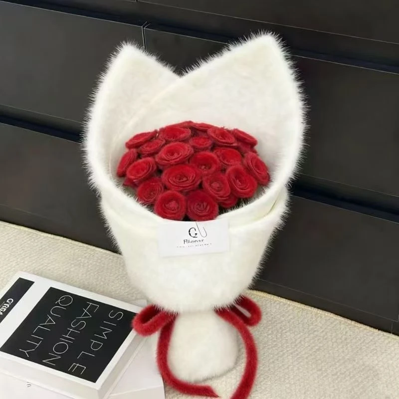 秋冬新款植绒布鲜花花束包花布diy暖绒花艺包装用品花店资材