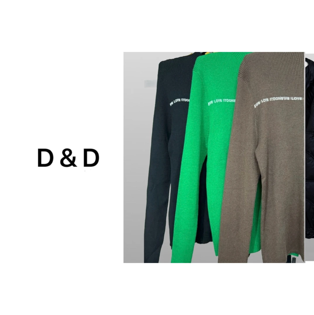 高领撞色字母长袖针织上衣女秋季百搭时尚显瘦羊毛衫