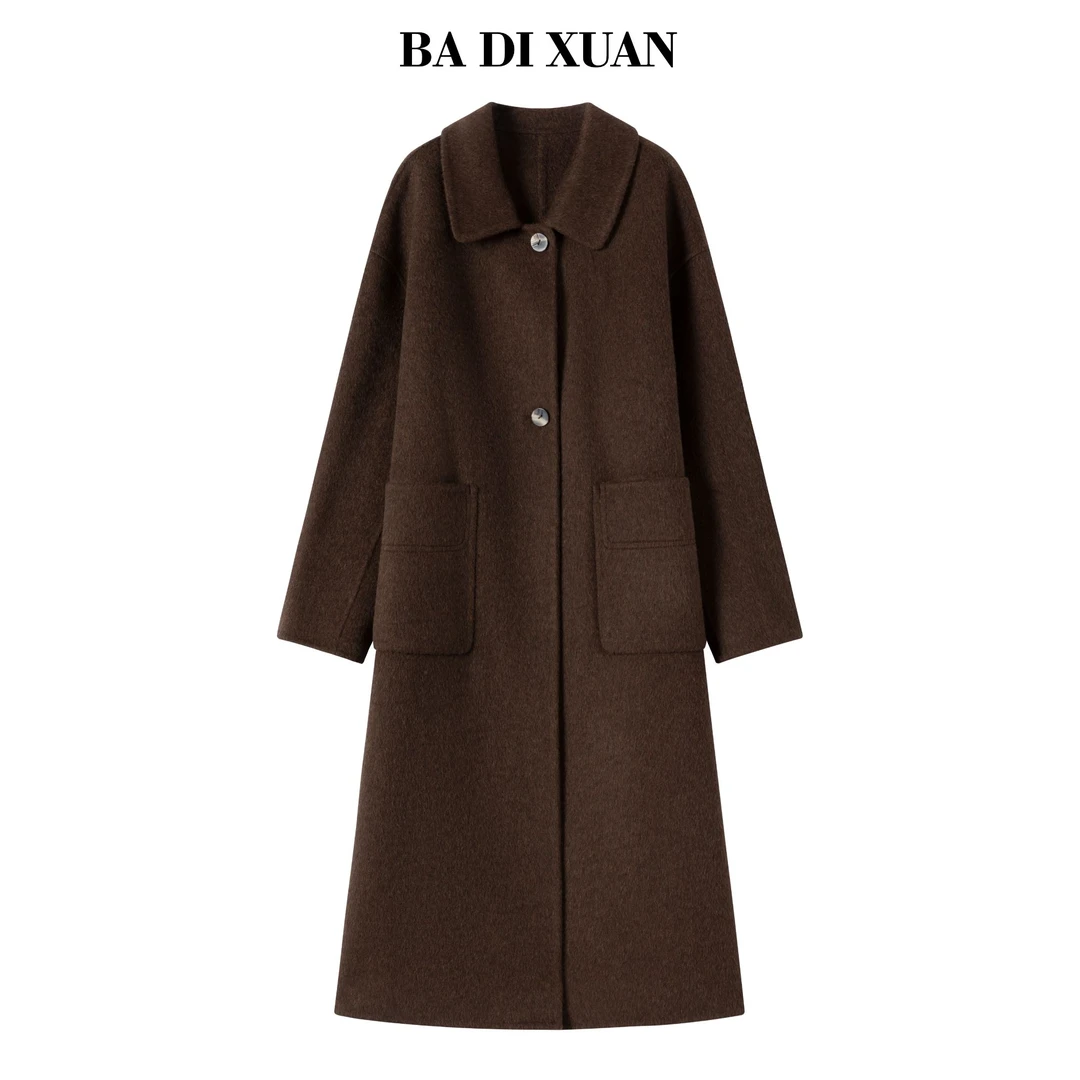 特价2025秋冬新款双面羊毛大衣女中长外套 8835