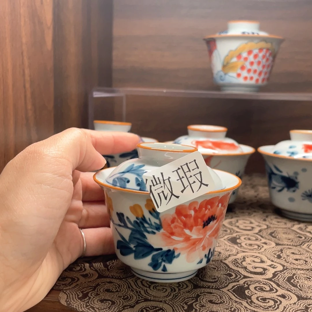 釉下彩纯手绘有瑕