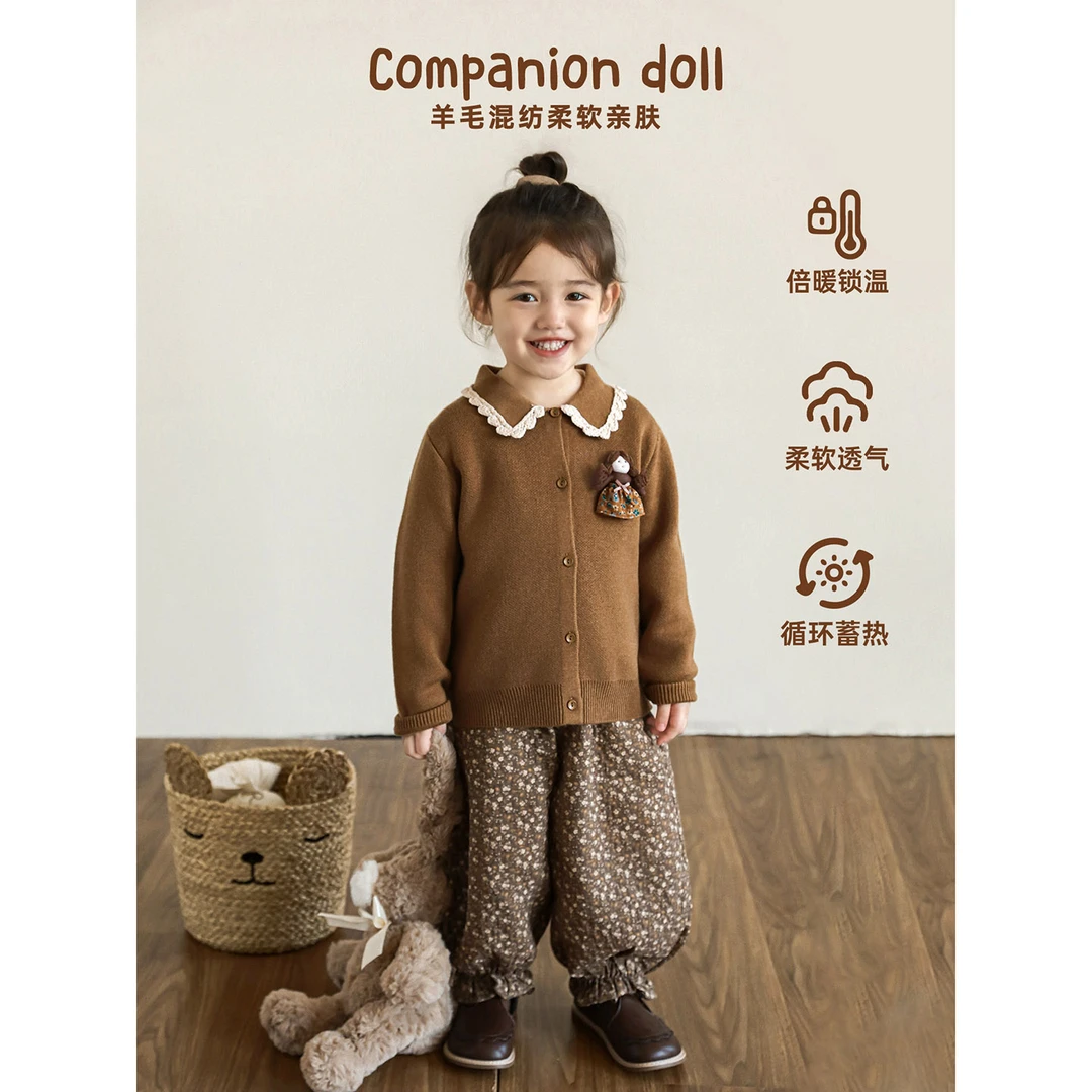 清 幼悠 冬壹波【乖乖娃娃】温润保暖细密亲肤毛衣开衫 Q4241