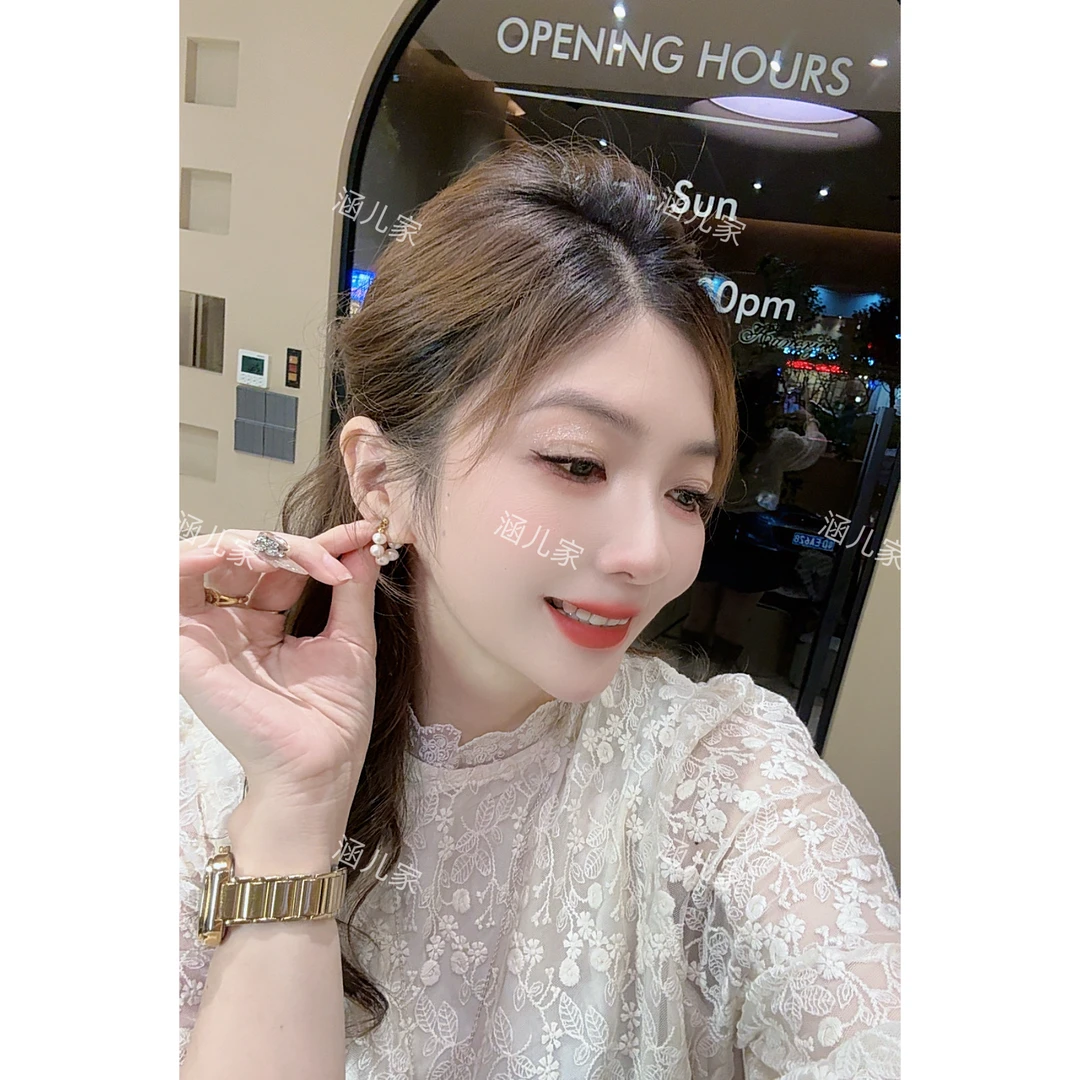 非金属树脂耳饰 涵儿家 百搭气质珍珠耳环