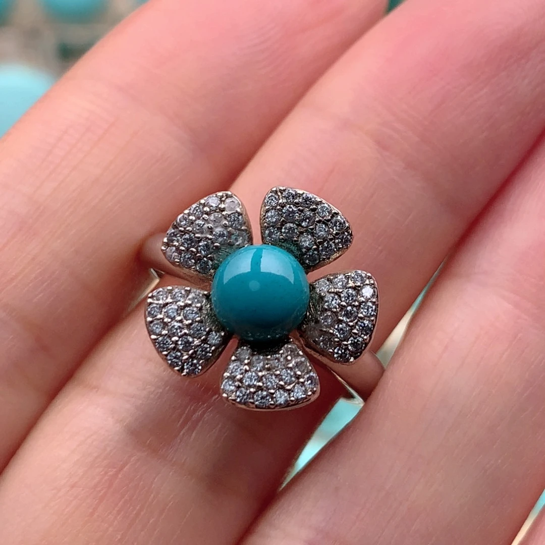 绿松石银S925镶嵌颈饰