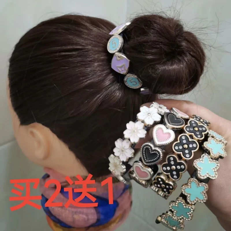 丸子头发盘发头饰发夹盘发神器花苞头扭夹抓夹碎发整理发夹发卡