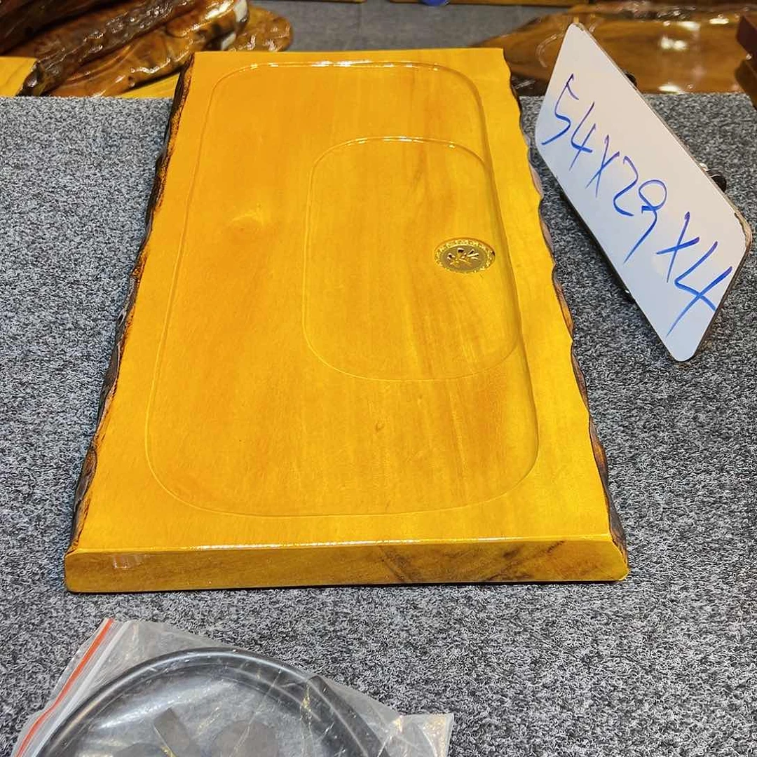 楠木缅甸大叶金丝楠木茶盘，整板无拼接