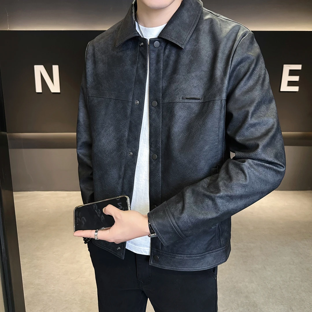 高级感机车男士皮衣外套2025春秋季新款韩版潮流修身痞帅软皮夹克