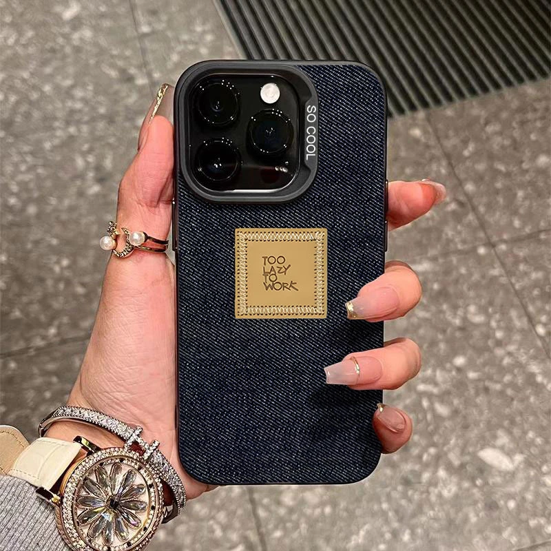 平面复古牛仔适用苹果16/15手机壳iphone14Promax17/13软12防摔11