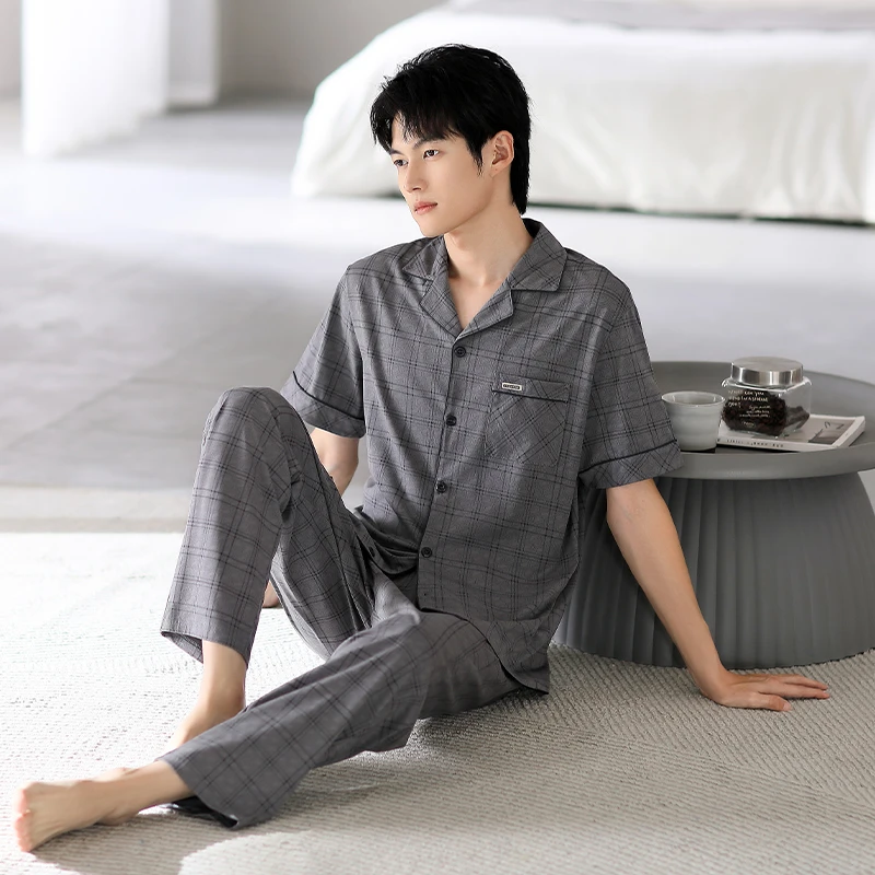 夏天男款短袖套装可外出男士睡衣春秋款爆款2025新款高级感爆款