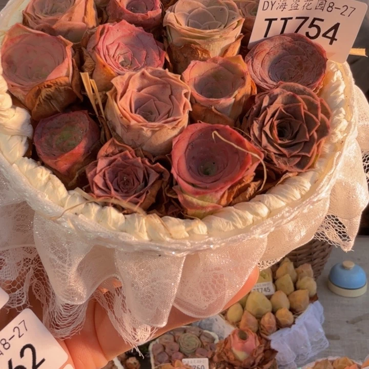 TT754 蕾丝花篮玫瑰组合