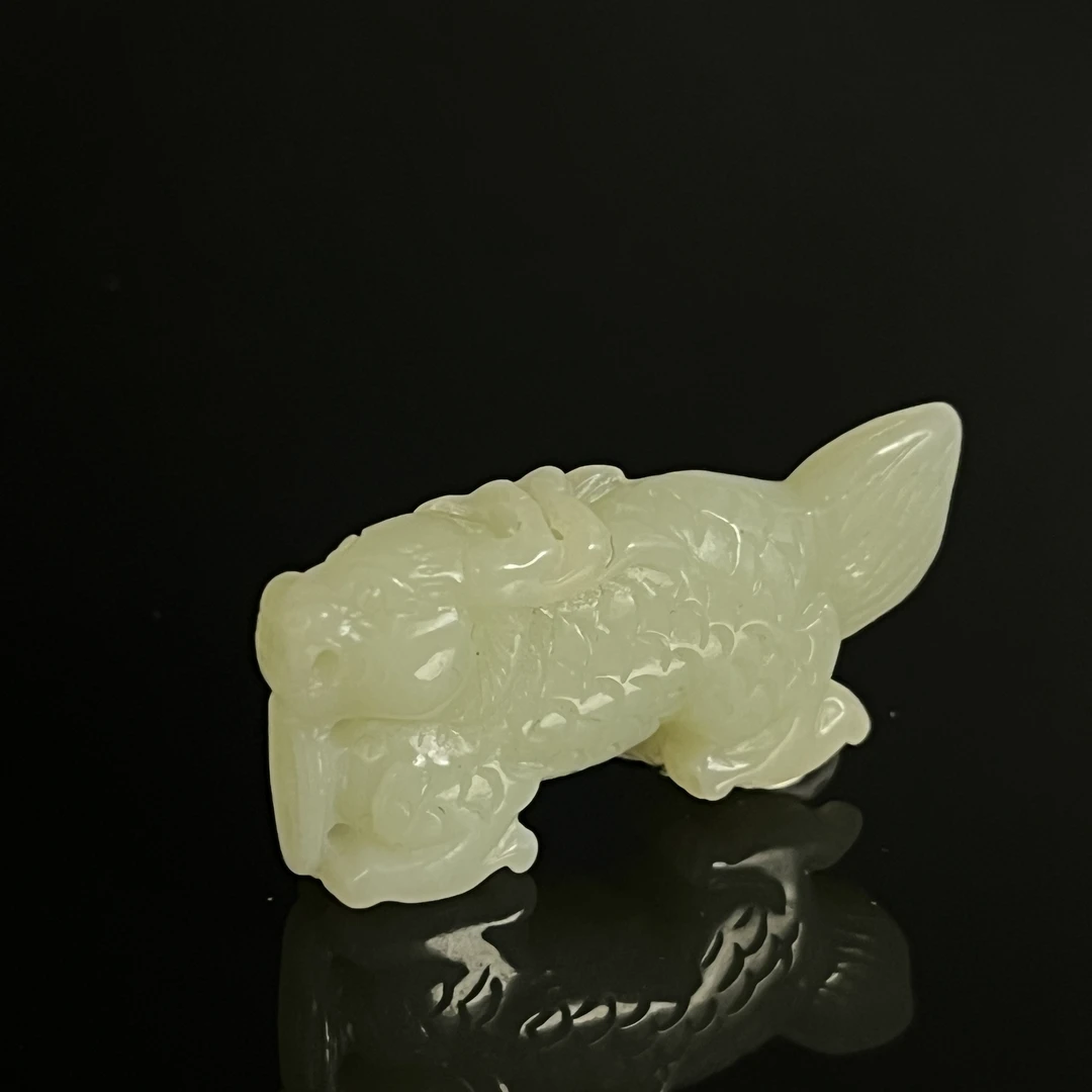 民国和田玉鱼化龙/HY516688/金玉良缘/槐荫山房