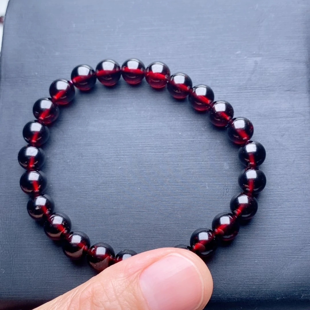 手链未镶嵌石榴石天然保真7毫米大漏