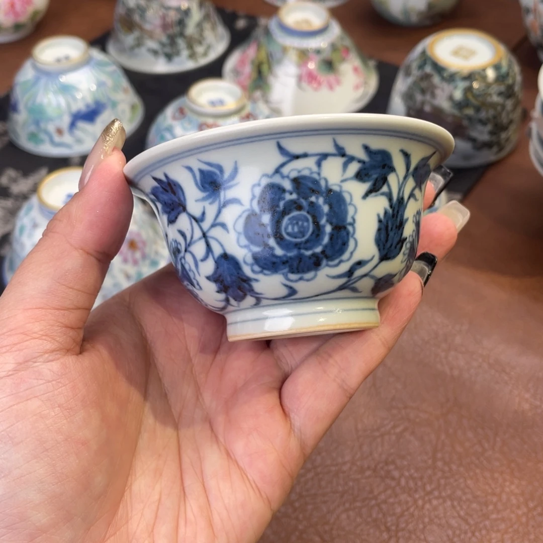 牡丹小压手手工手绘闭眼入