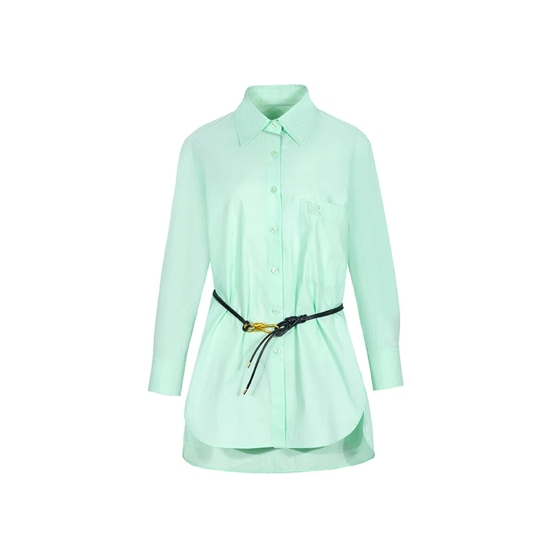 【品牌】商场同款春秋新品前短后长纯棉宽松衬衫N041B41406