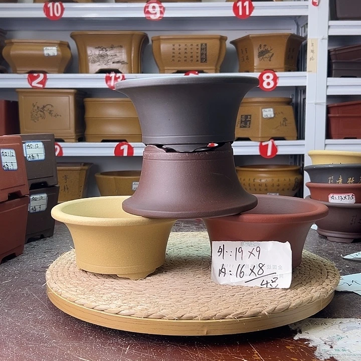 紫砂花盆蛇年大吉